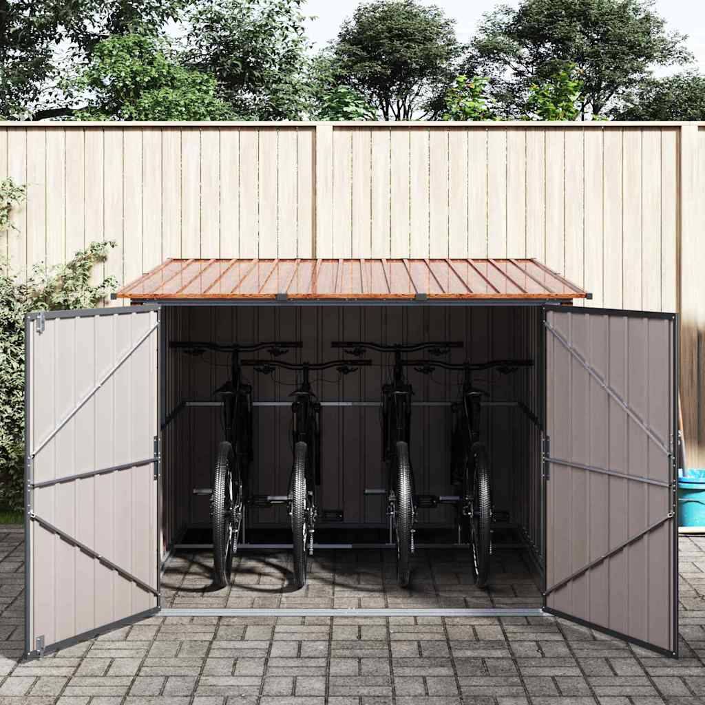 vidaXL Fahrradspeicher 3 pcs Braun 216 x 207 x 158 cm Metall