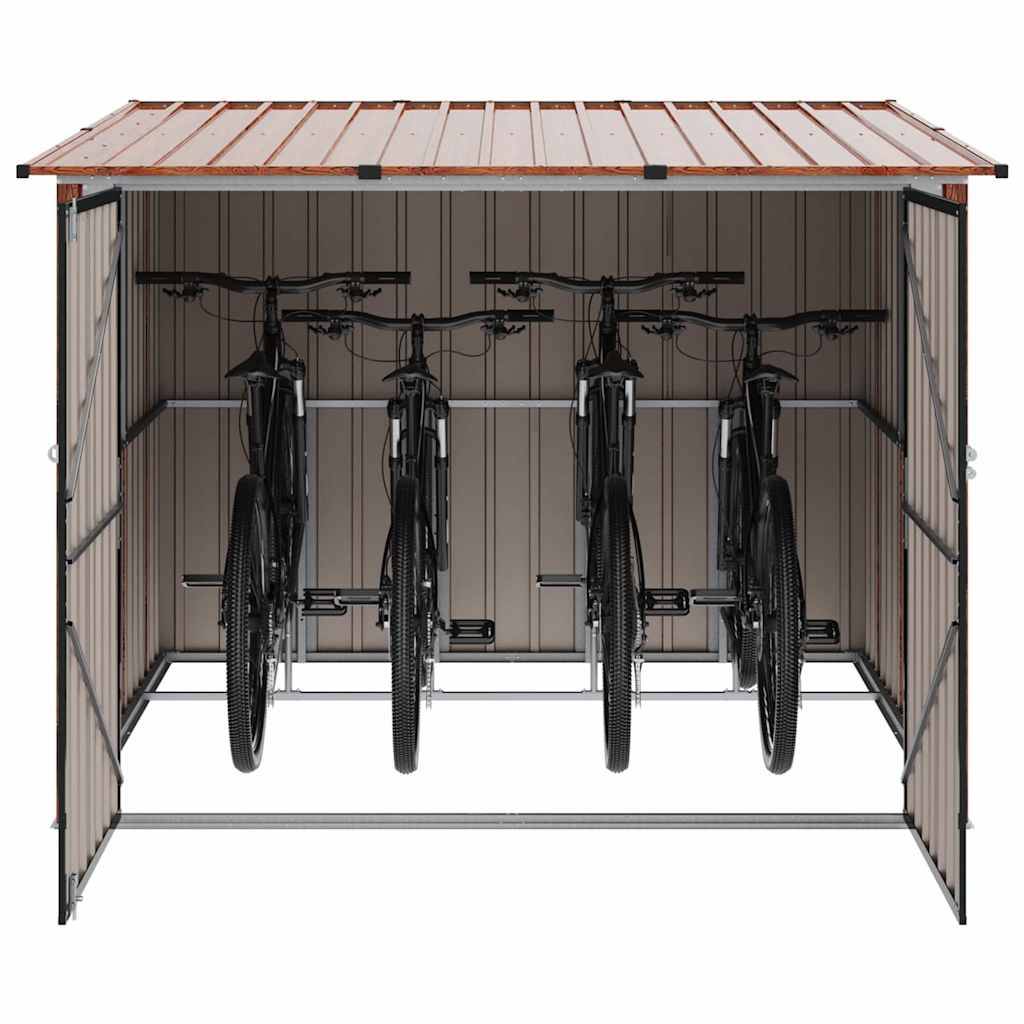 vidaXL Fahrradspeicher 3 pcs Braun 216 x 207 x 158 cm Metall