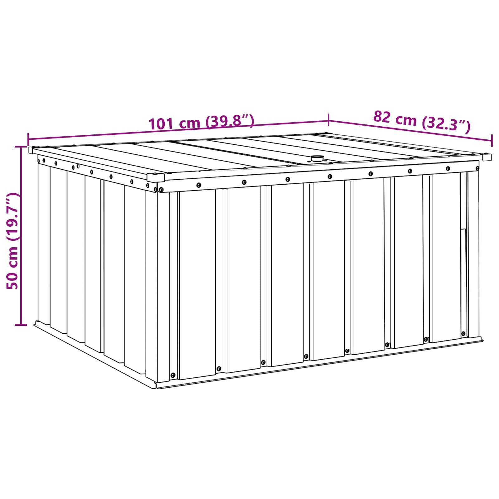 vidaXL Gartenlagerbox Schwarz 101 x 82 x 50 cm Stahl