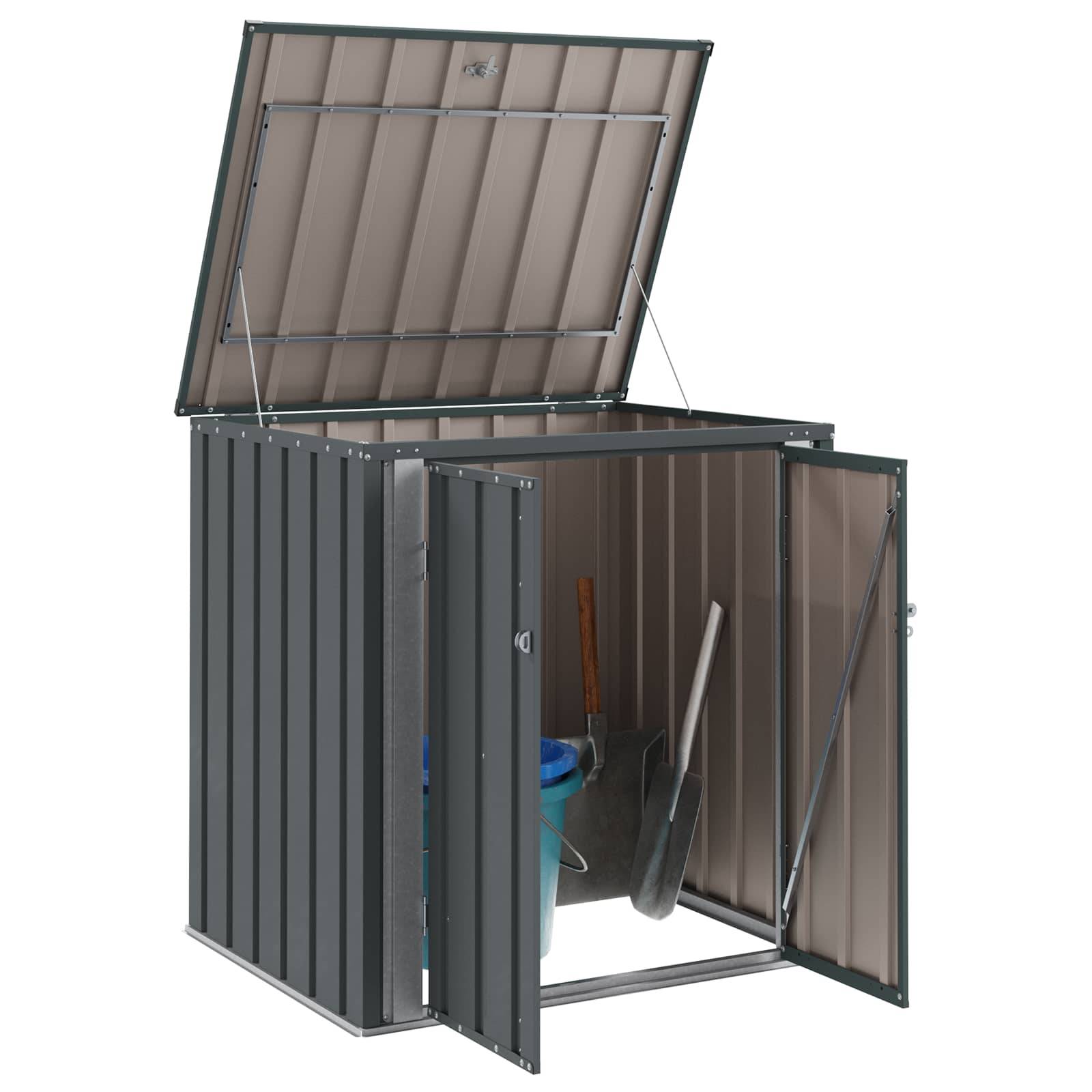 vidaXL Gartenlagerbox Schwarz 101,5 x 82 x 100 cm Stahl