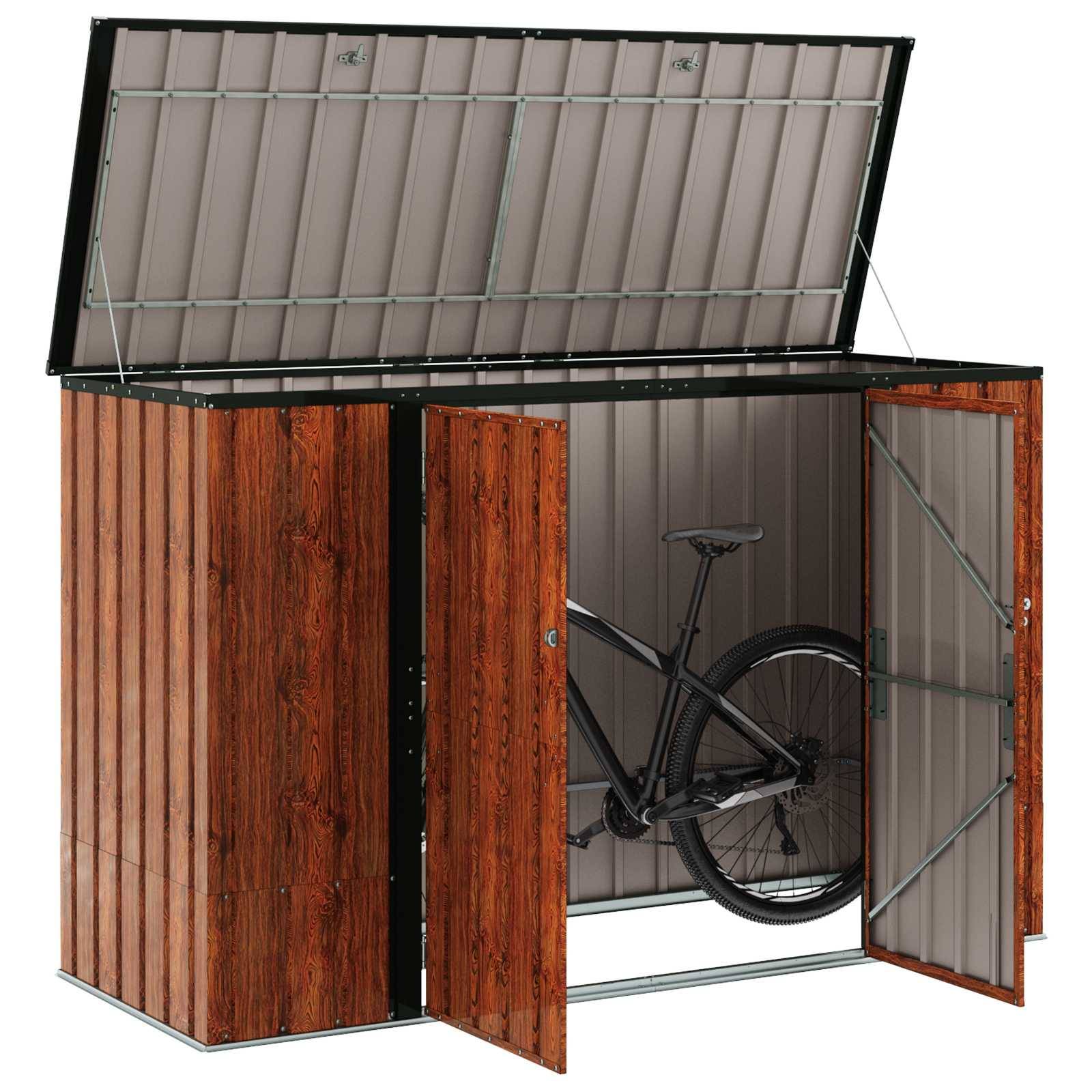 vidaXL Gartenlagerbox Braun 214 x 82 x 132 cm Stahl