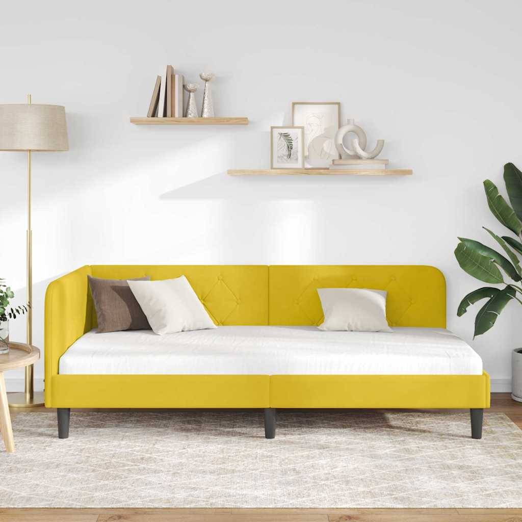 vidaXL Eckbettgestell Gelb 100 x 200 cm Samt