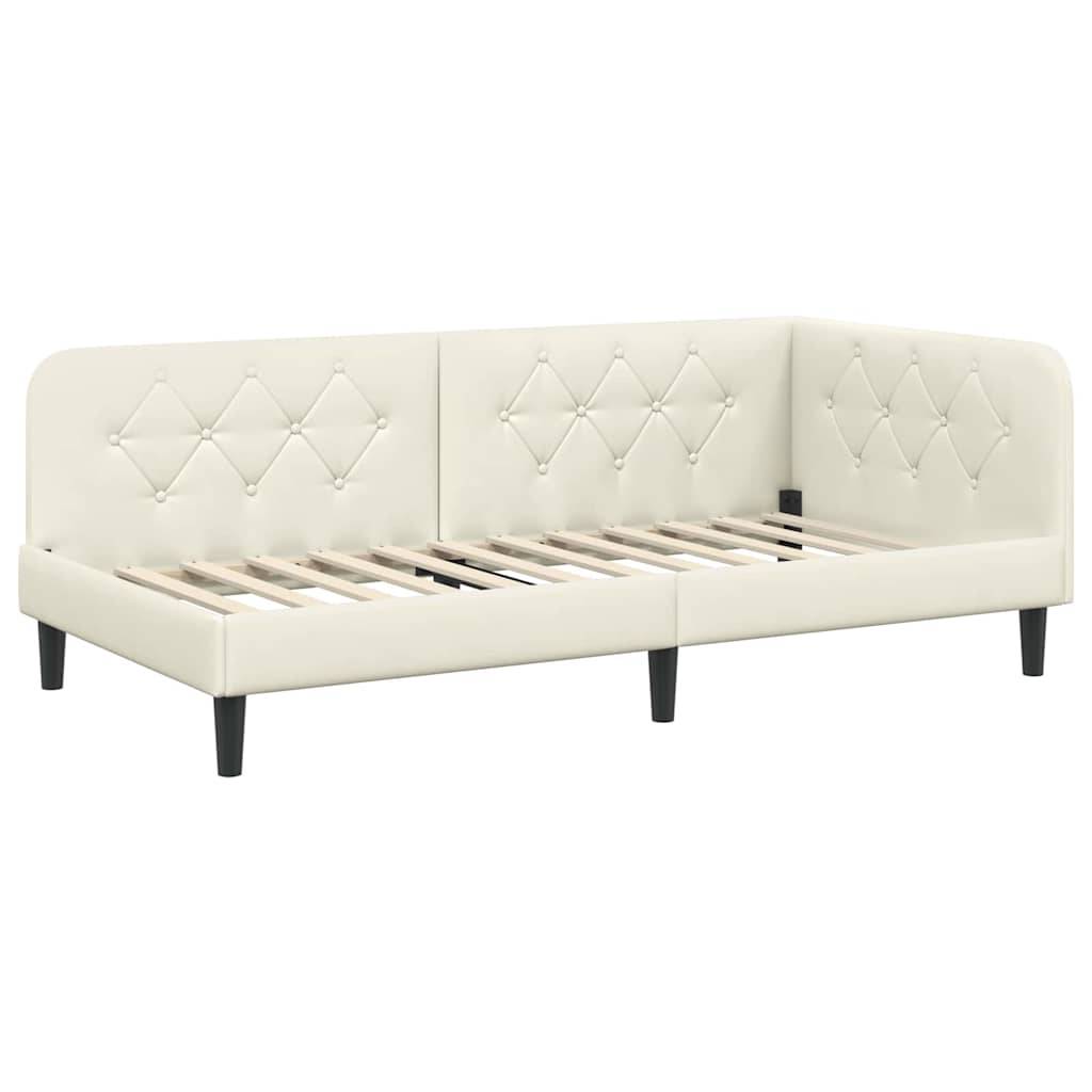 vidaXL Eckbettgestell Creme 90 x 200 cm Samt