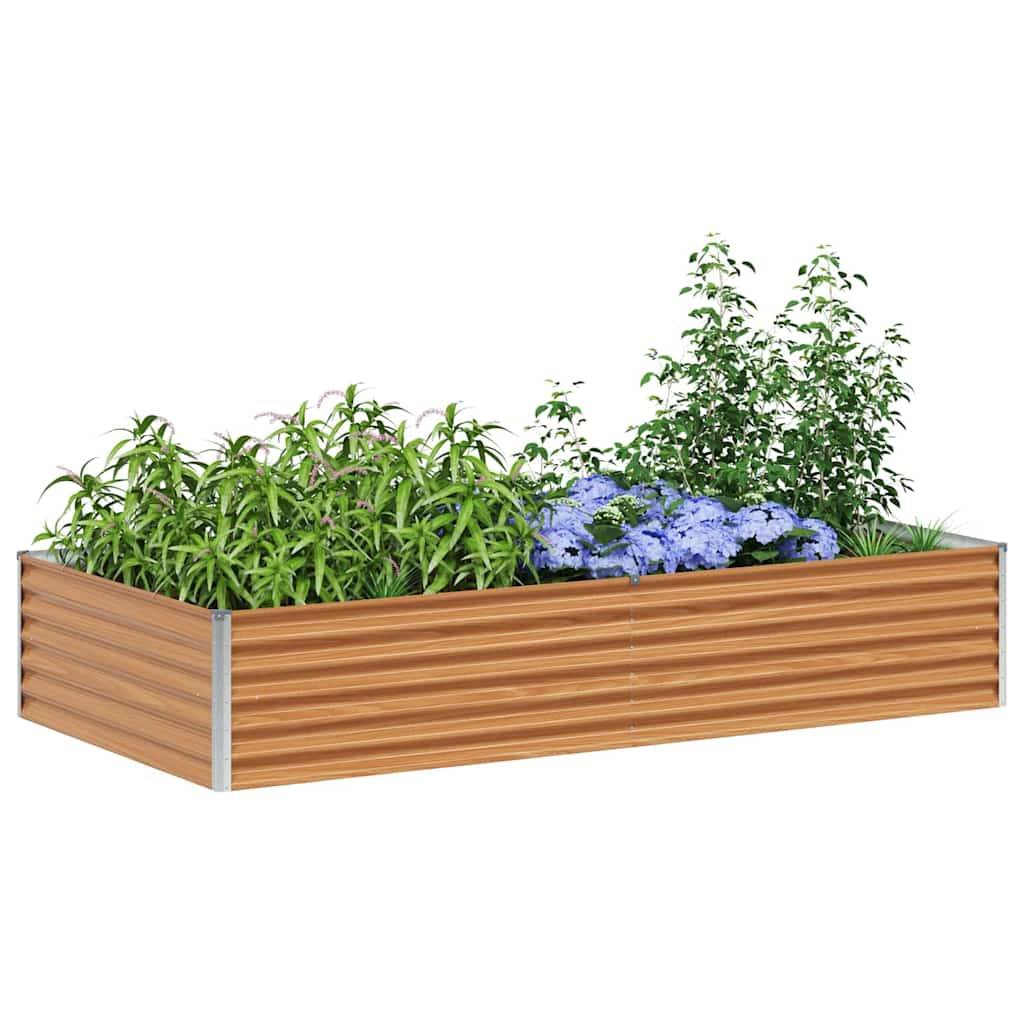 vidaXL Hochbeet Hellbraun 195 x 100 x 36 cm Verzinkter Stahl