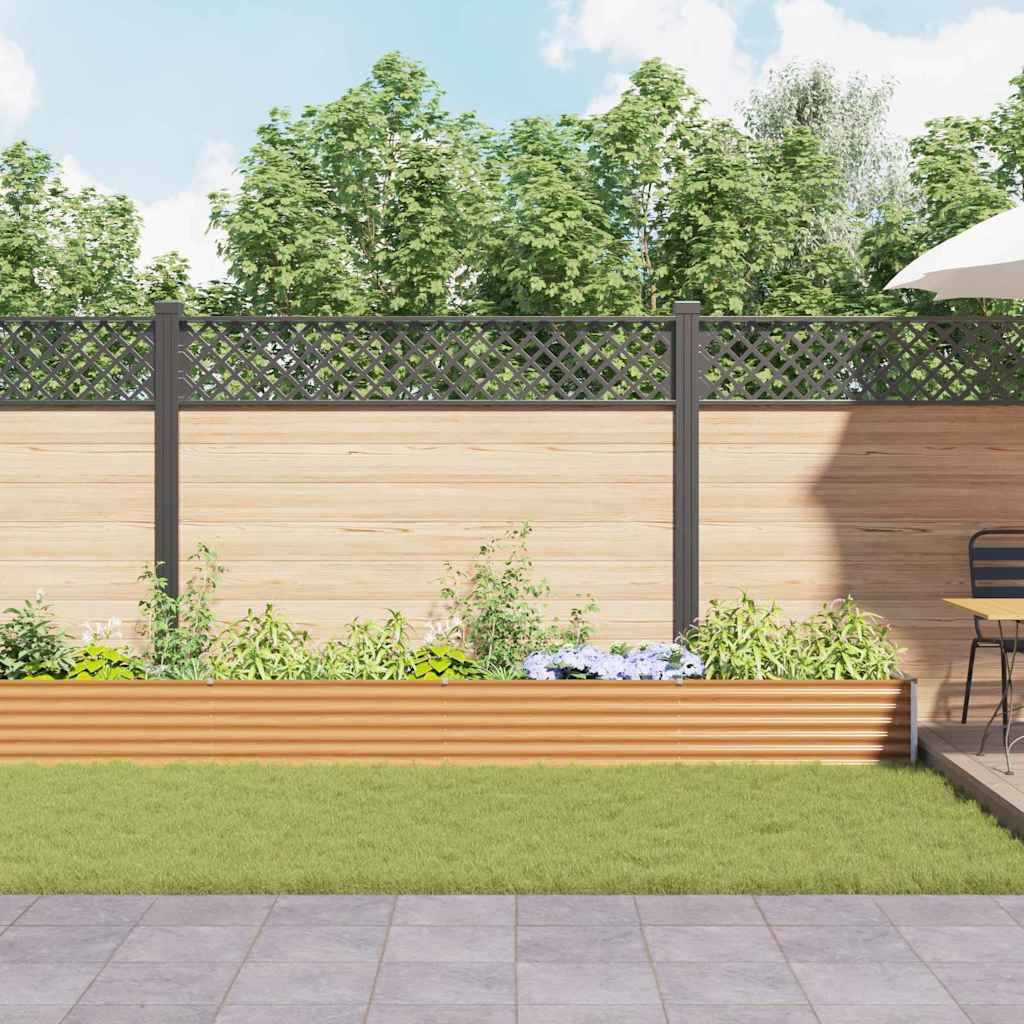vidaXL Hochbeet Hellbraun 775 x 50 x 36 cm Verzinkter Stahl