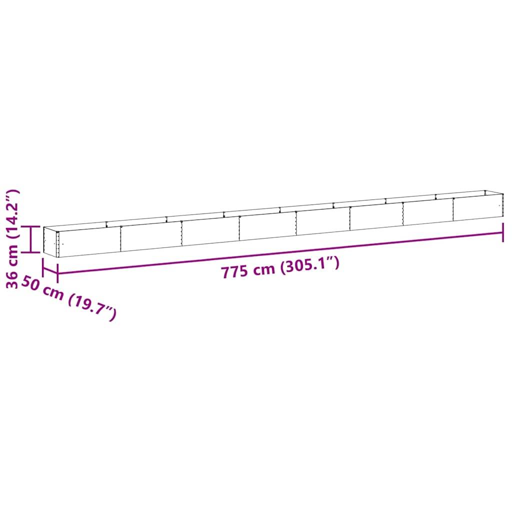 vidaXL Hochbeet Hellbraun 775 x 50 x 36 cm Verzinkter Stahl