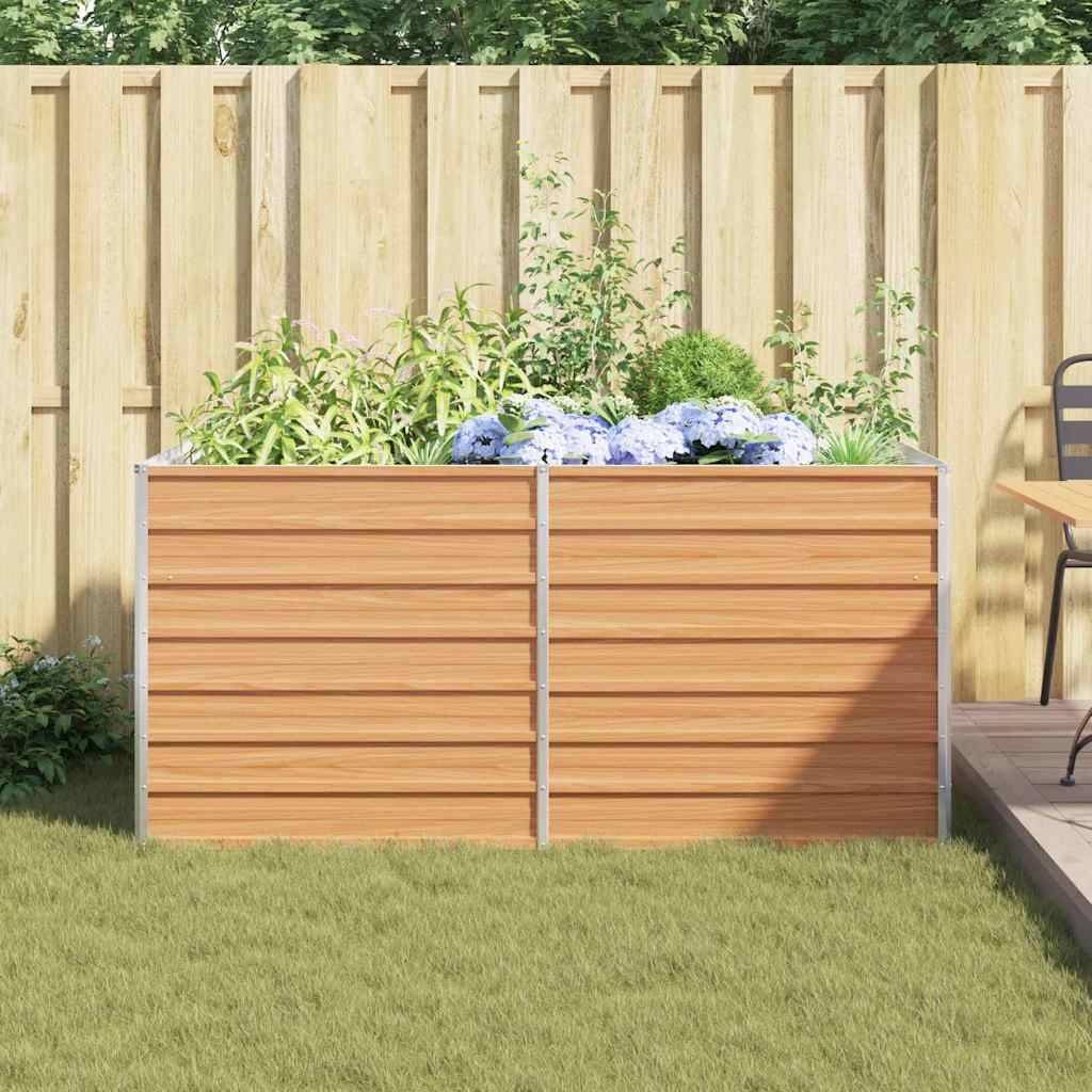 vidaXL Hochbeet Hellbraun 160 x 80 x 77 cm Verzinkter Stahl