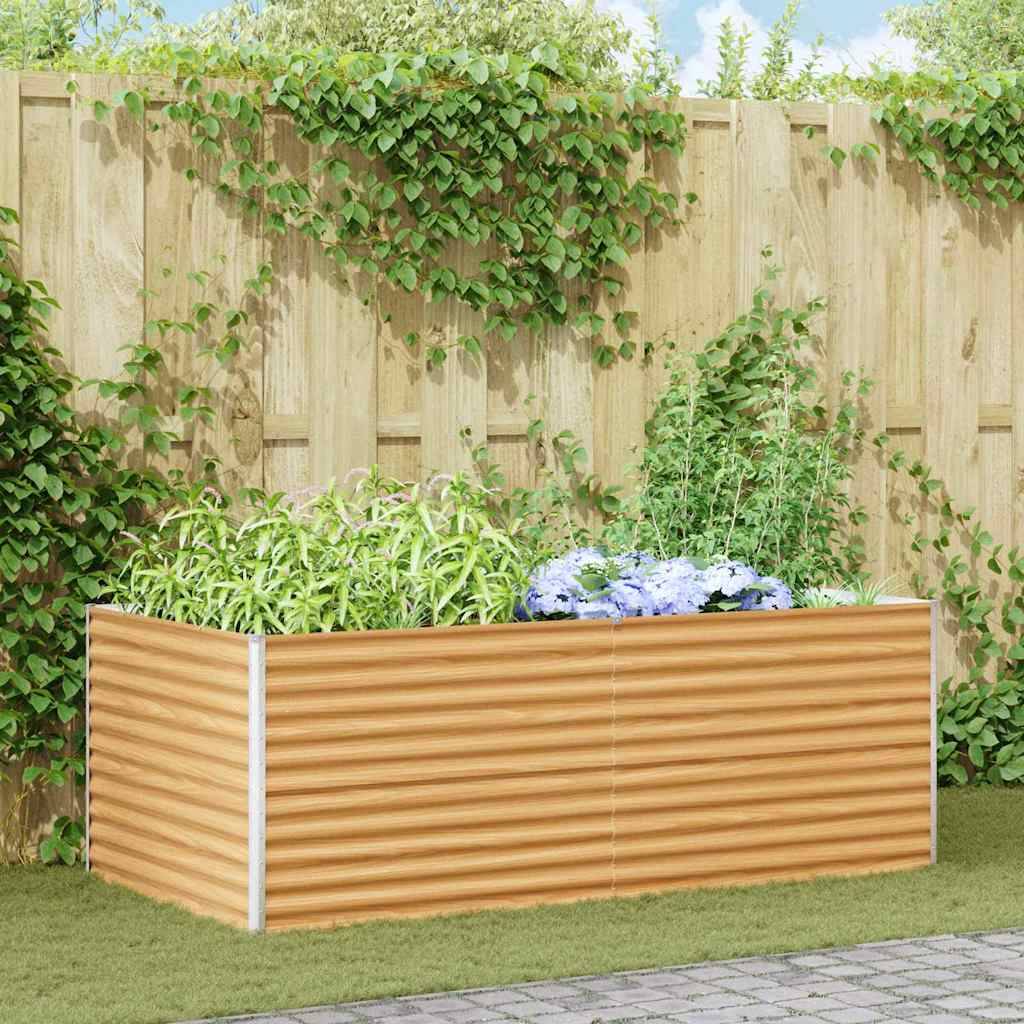 vidaXL Hochbeet Hellbraun 195 x 100 x 68 cm Verzinkter Stahl