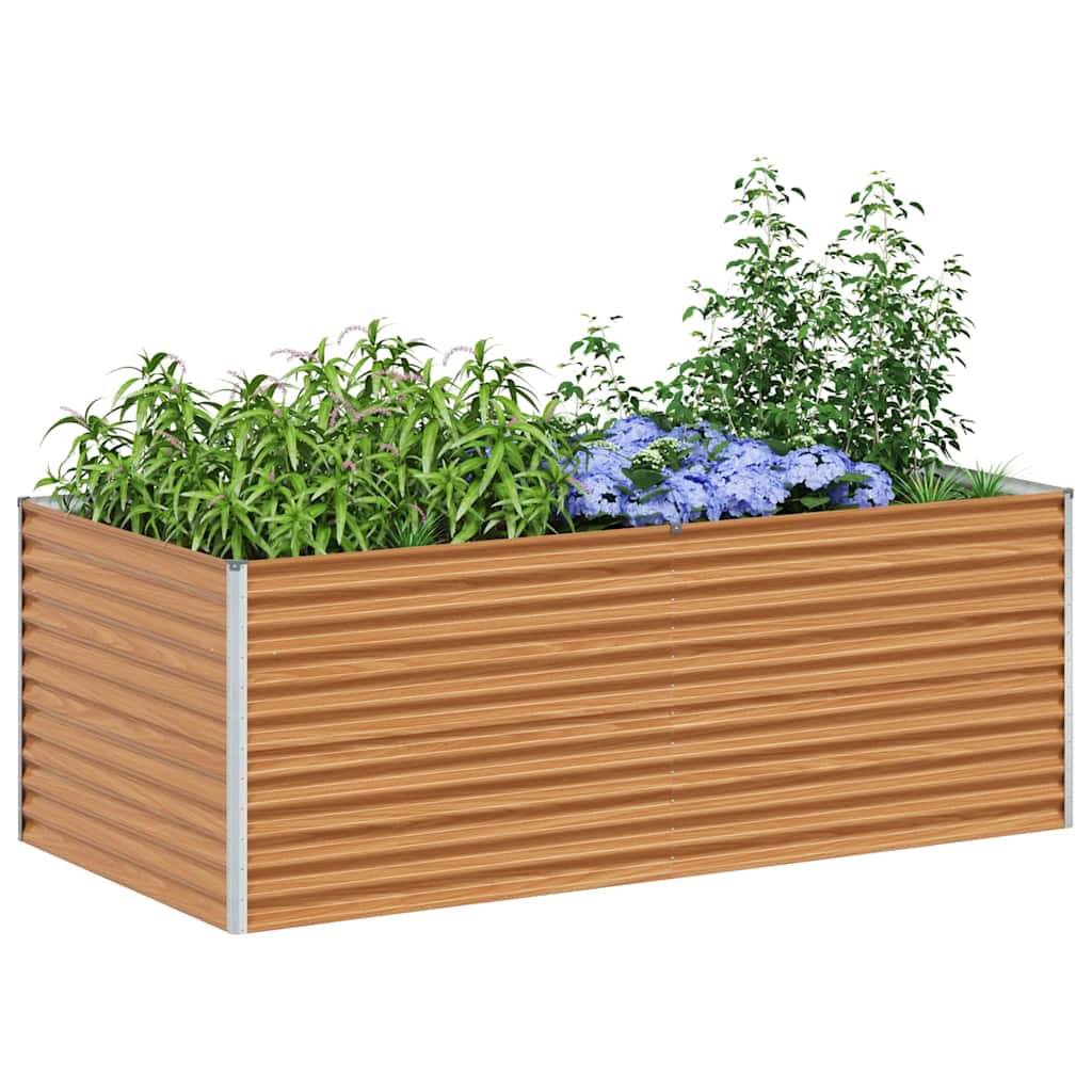vidaXL Hochbeet Hellbraun 195 x 100 x 68 cm Verzinkter Stahl