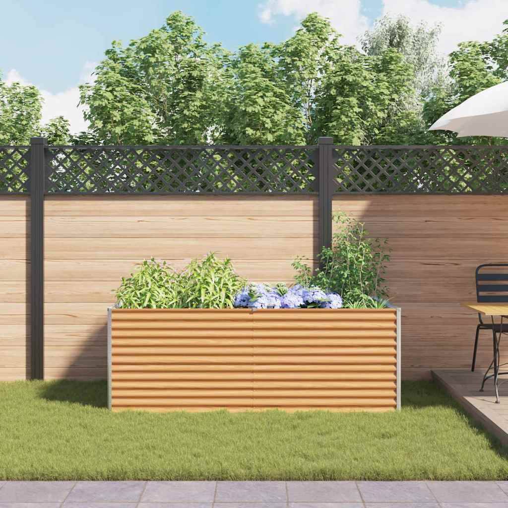 vidaXL Hochbeet Hellbraun 195 x 100 x 68 cm Verzinkter Stahl