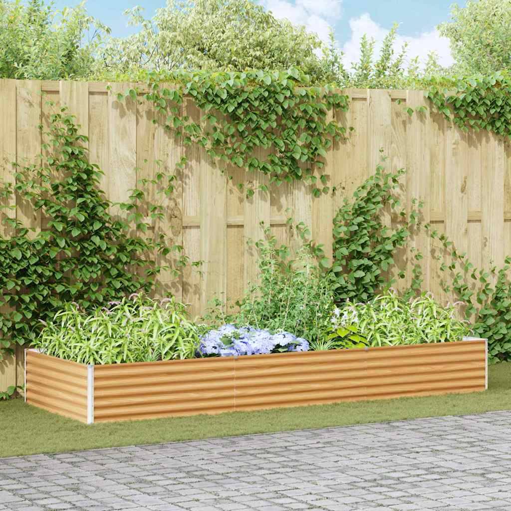vidaXL Hochbeet Hellbraun 290 x 100 x 36 cm Verzinkter Stahl