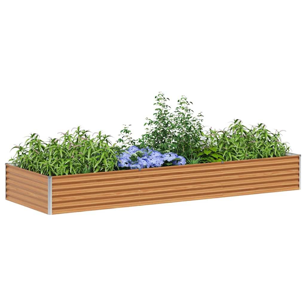 vidaXL Hochbeet Hellbraun 290 x 100 x 36 cm Verzinkter Stahl