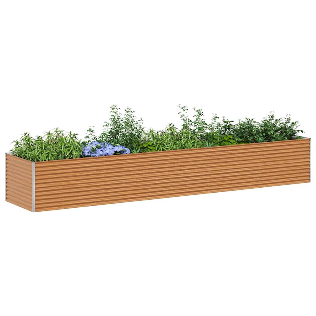 vidaXL Hochbeet Hellbraun 485 x 100 x 68 cm Verzinkter Stahl