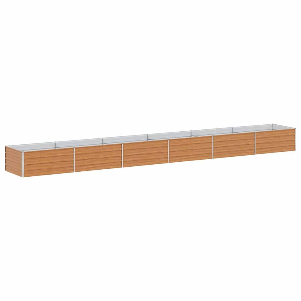 vidaXL Hochbeet Hellbraun 600 x 80 x 45 cm Verzinkter Stahl