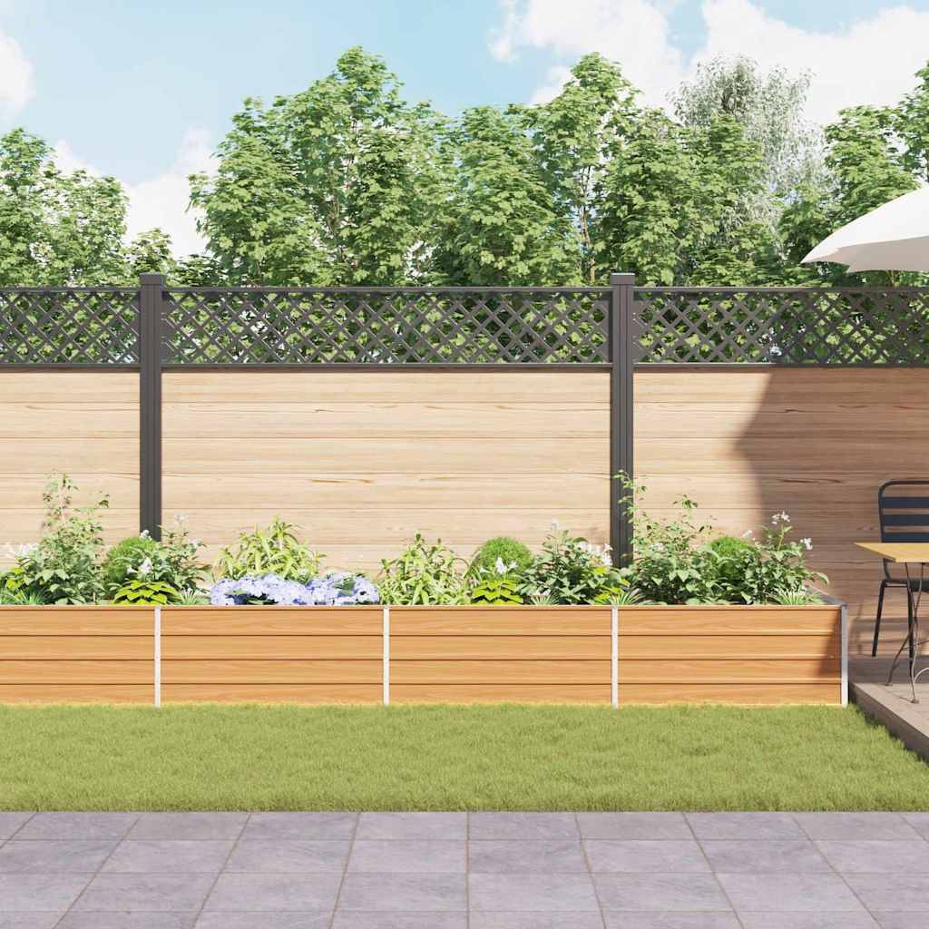 vidaXL Hochbeet Hellbraun 600 x 80 x 45 cm Verzinkter Stahl