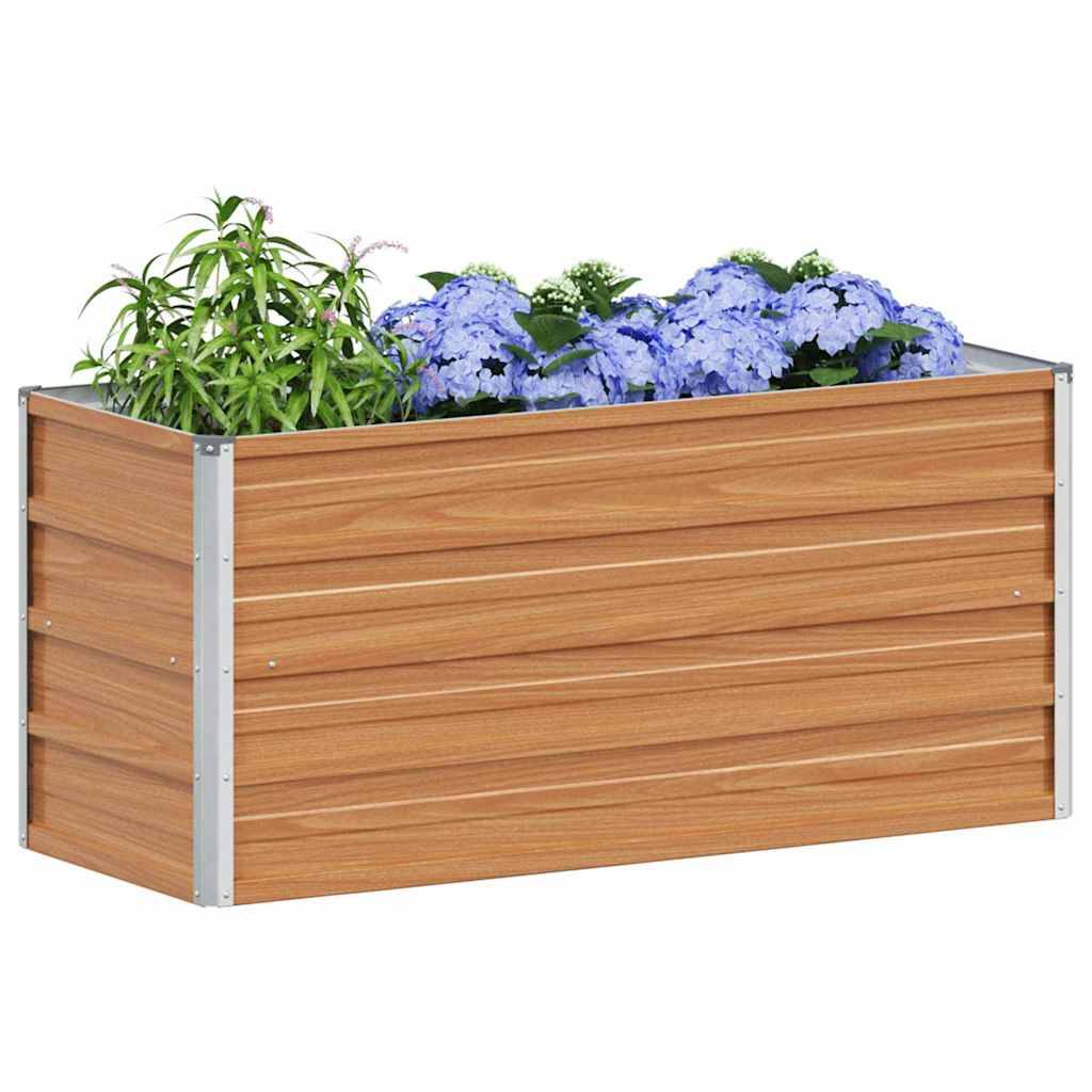 vidaXL Hochbeet Hellbraun 100 x 40 x 45 cm Verzinkter Stahl