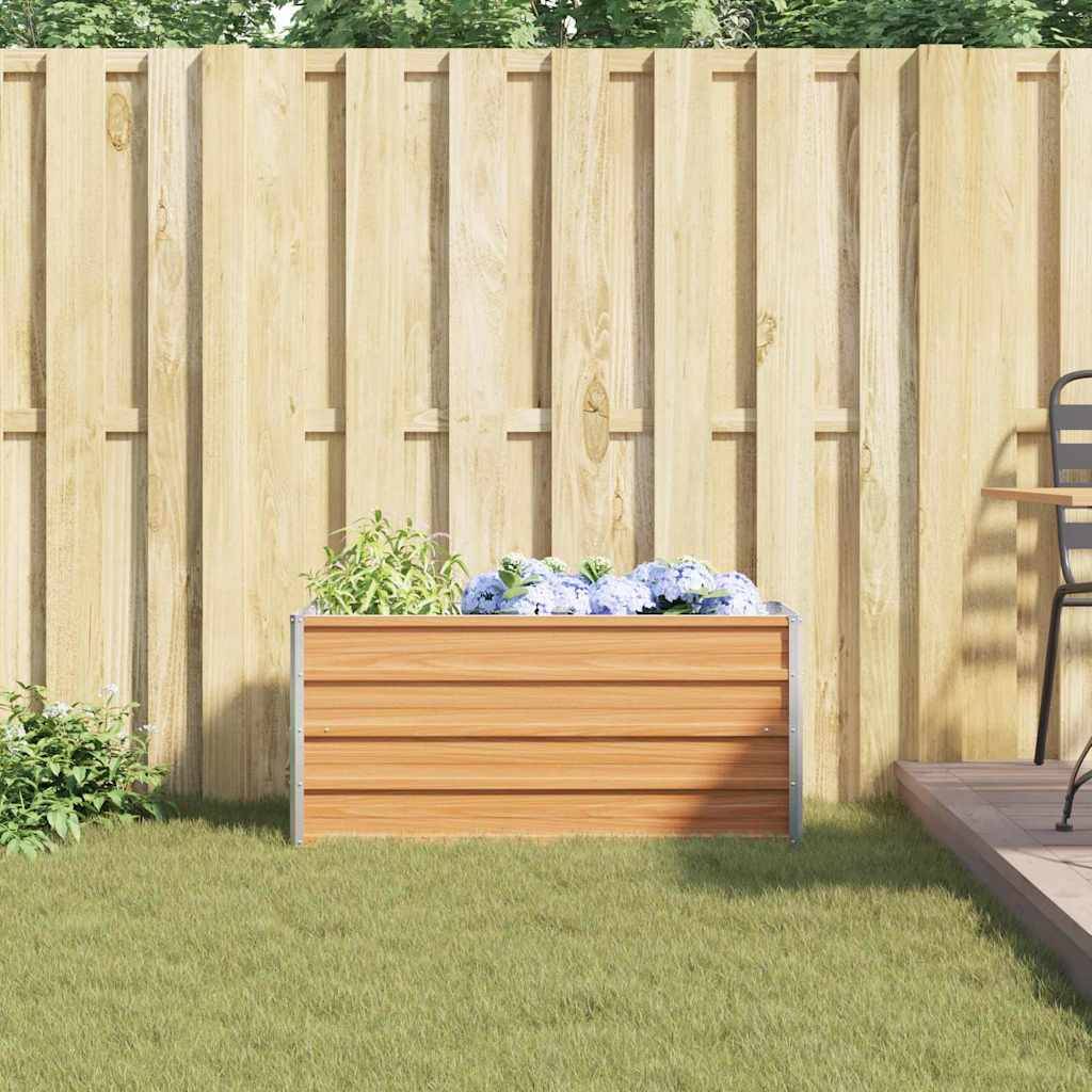 vidaXL Hochbeet Hellbraun 100 x 40 x 45 cm Verzinkter Stahl