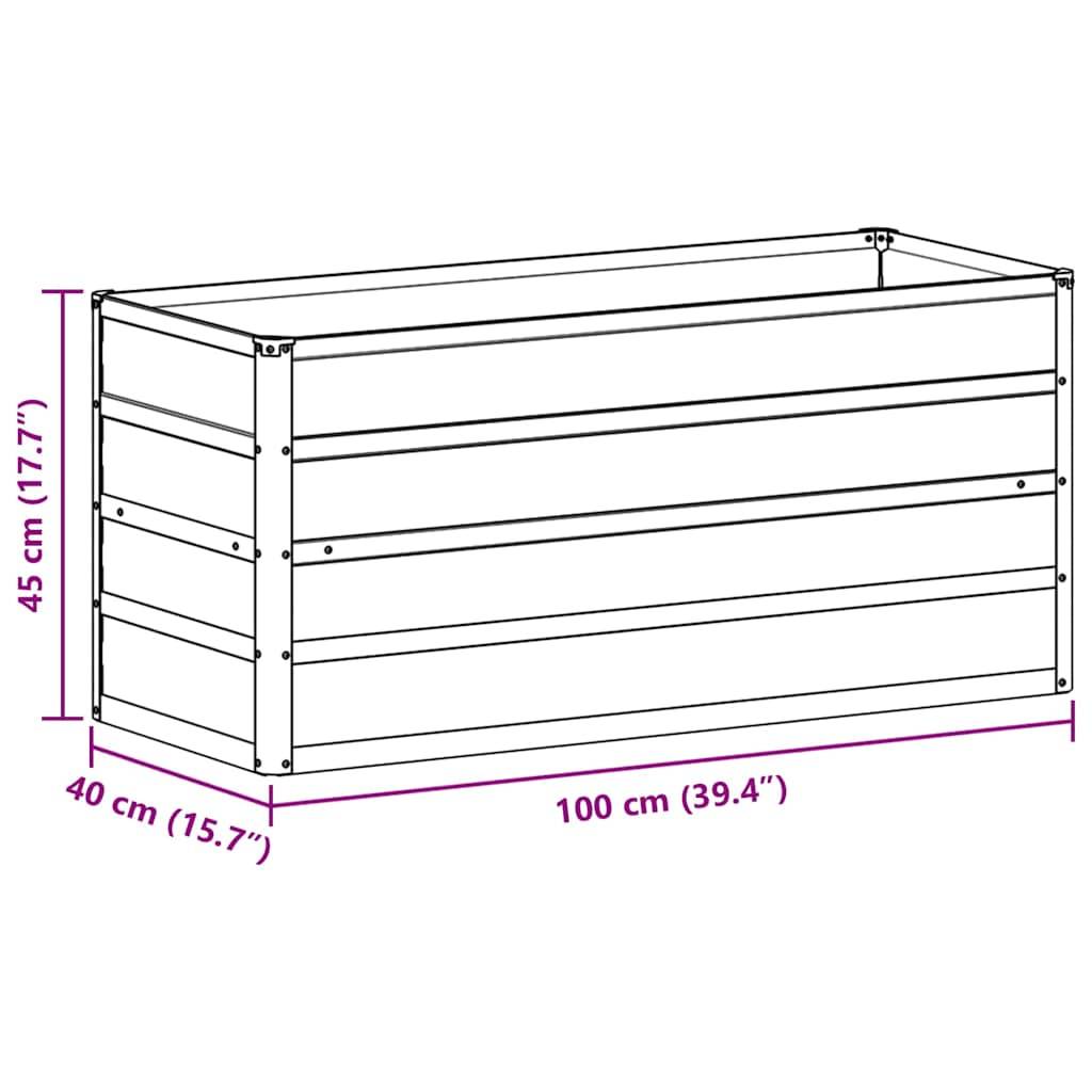 vidaXL Hochbeet Hellbraun 100 x 40 x 45 cm Verzinkter Stahl