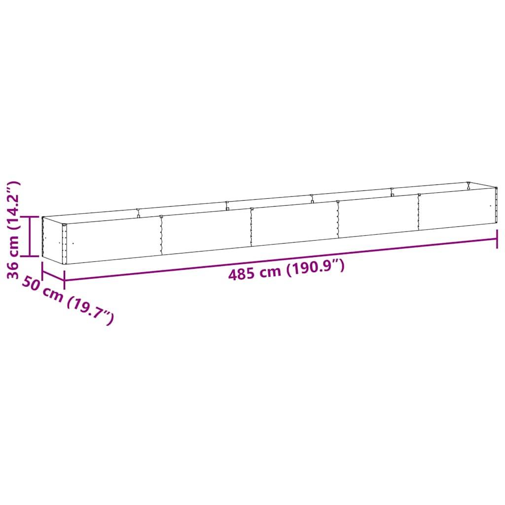 vidaXL Hochbeet Hellbraun 485 x 50 x 36 cm Verzinkter Stahl