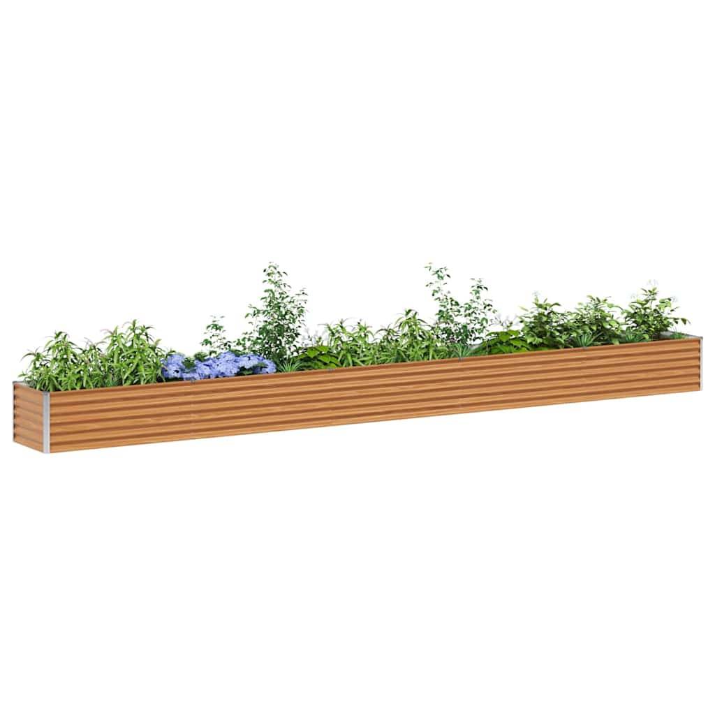 vidaXL Hochbeet Hellbraun 485 x 50 x 36 cm Verzinkter Stahl