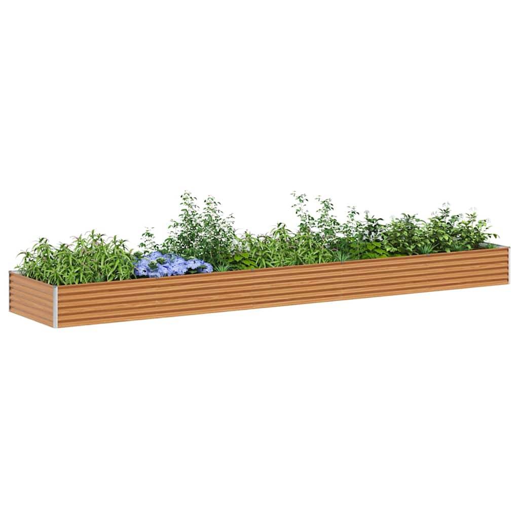 vidaXL Hochbeet Hellbraun 485 x 100 x 36 cm Verzinkter Stahl