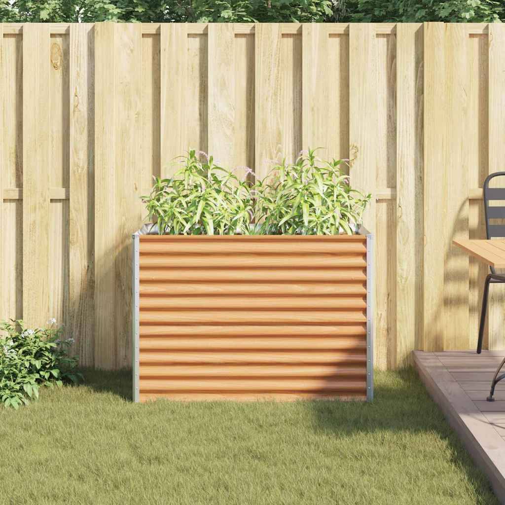 vidaXL Hochbeet Hellbraun 98 x 50 x 68 cm Verzinkter Stahl