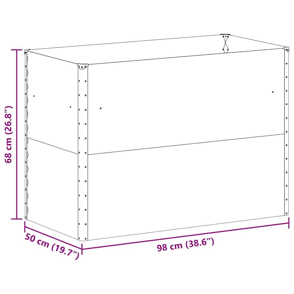 vidaXL Hochbeet Hellbraun 98 x 50 x 68 cm Verzinkter Stahl