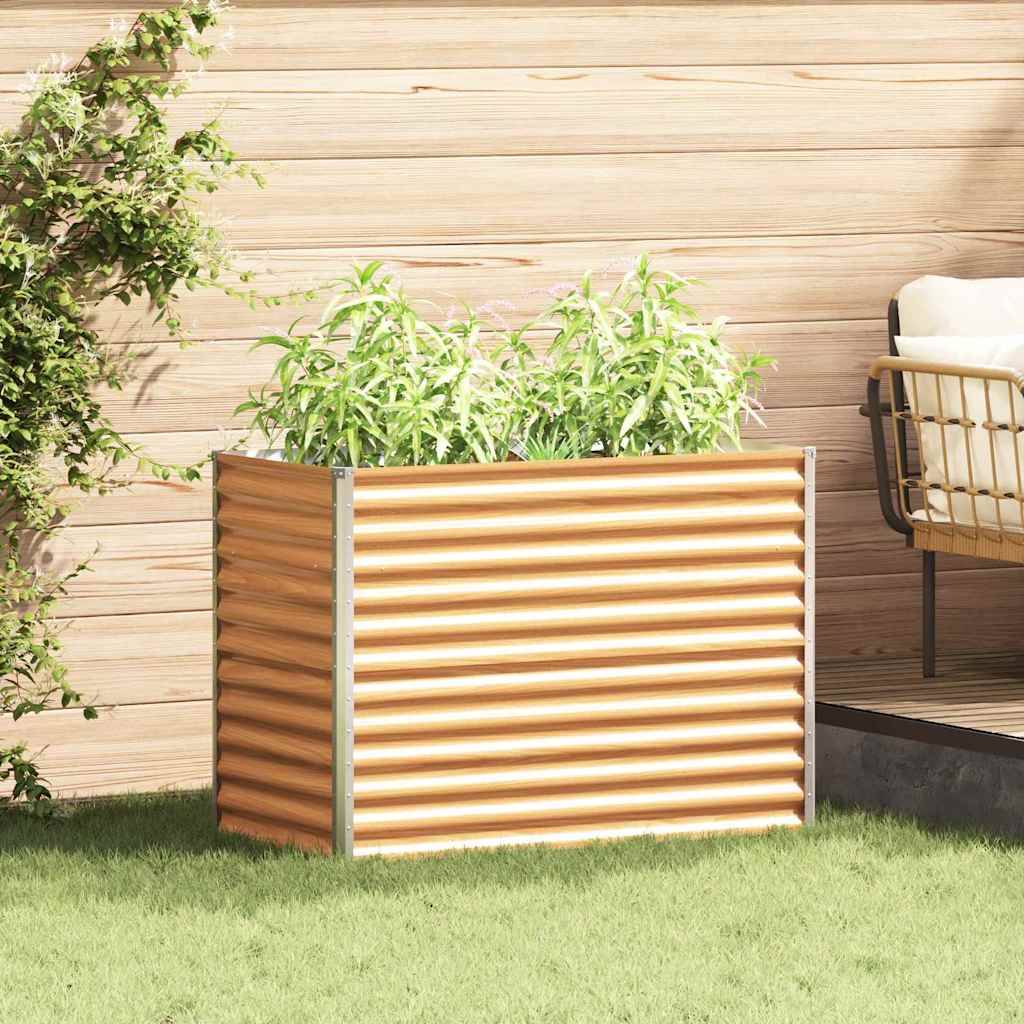 vidaXL Hochbeet Hellbraun 98 x 50 x 68 cm Verzinkter Stahl
