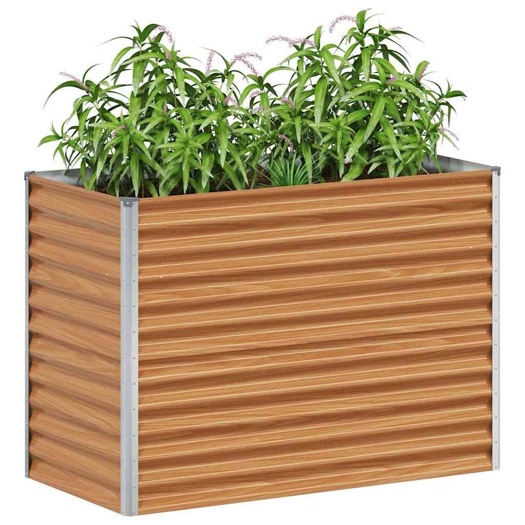 vidaXL Hochbeet Hellbraun 98 x 50 x 68 cm Verzinkter Stahl