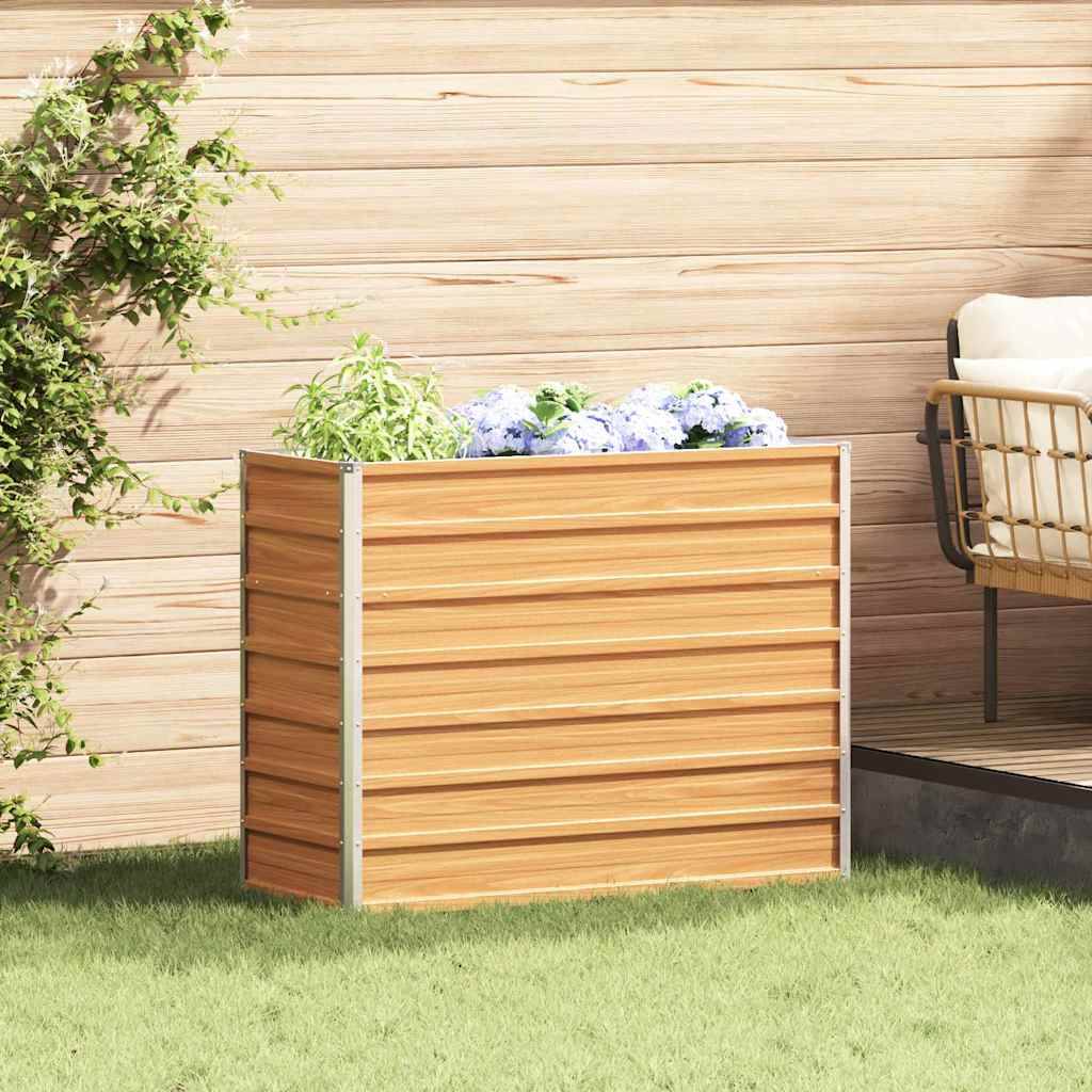 vidaXL Hochbeet Hellbraun 100 x 40 x 77 cm Verzinkter Stahl
