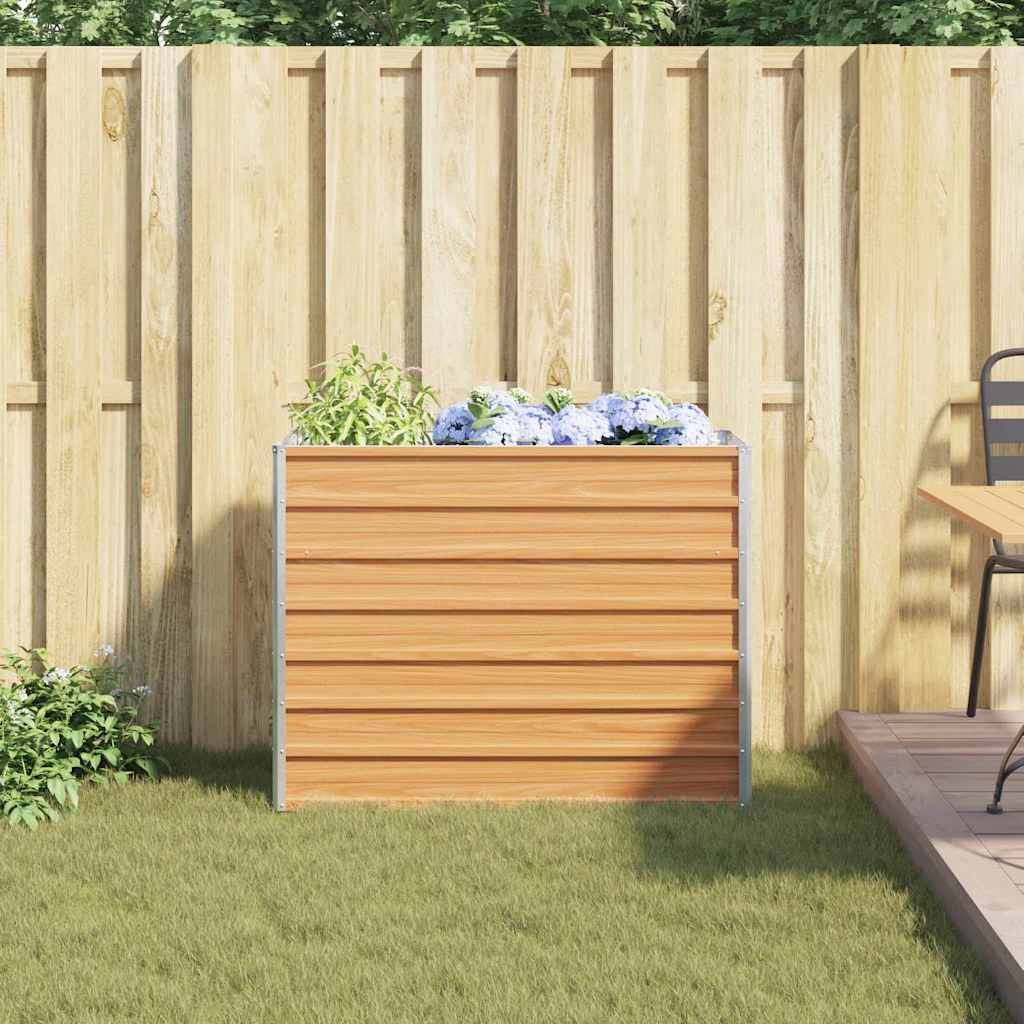 vidaXL Hochbeet Hellbraun 100 x 40 x 77 cm Verzinkter Stahl