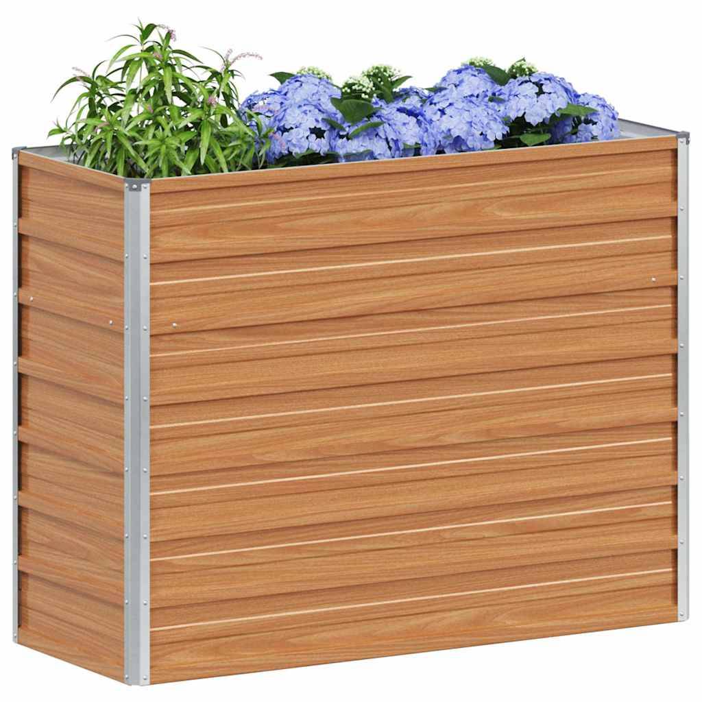 vidaXL Hochbeet Hellbraun 100 x 40 x 77 cm Verzinkter Stahl