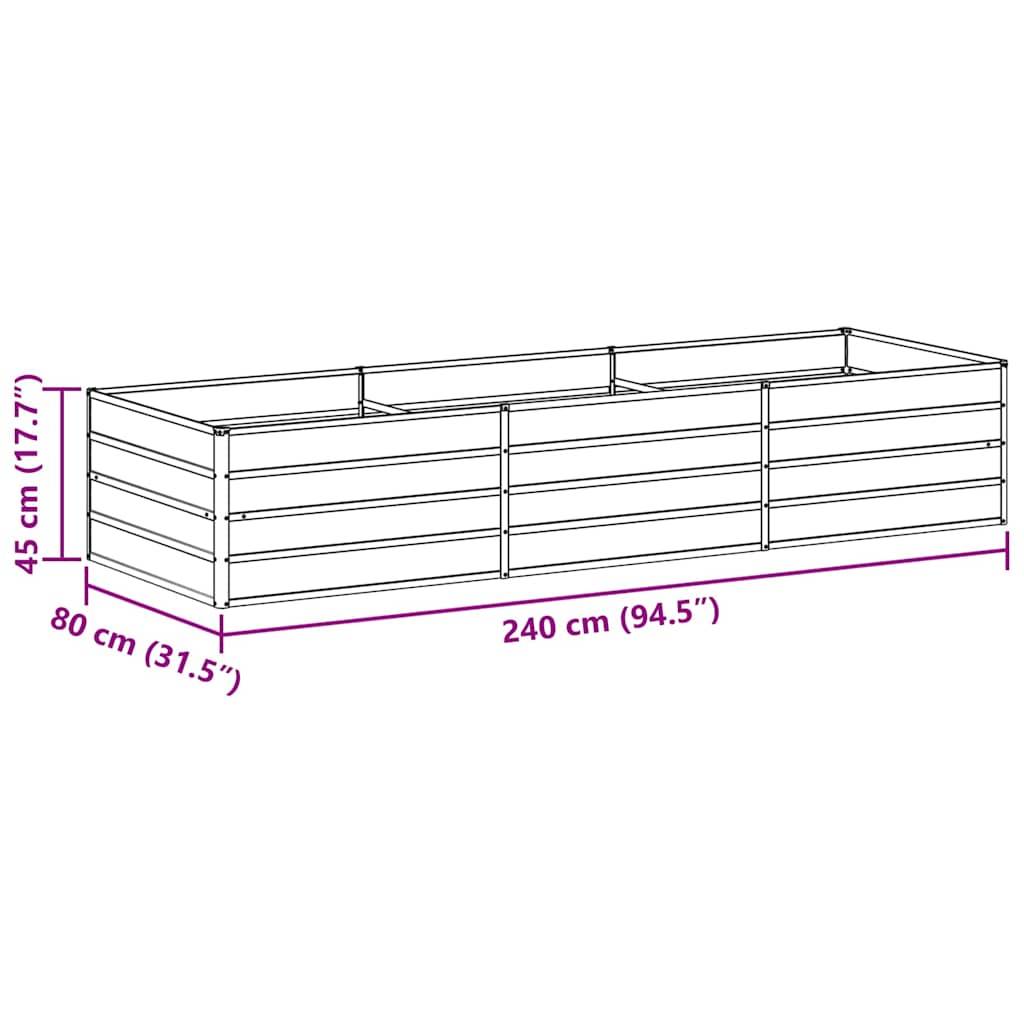 vidaXL Hochbeet Hellbraun 240 x 80 x 45 cm Verzinkter Stahl