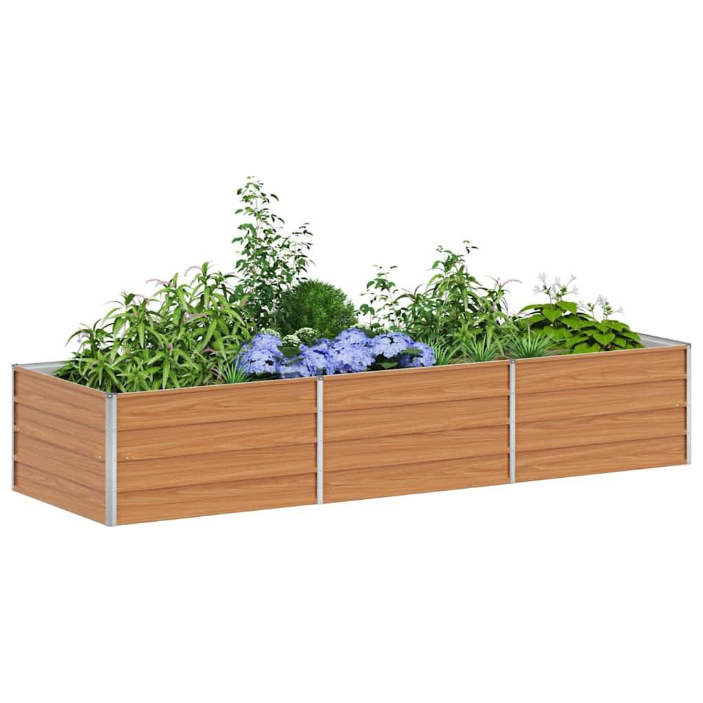 vidaXL Hochbeet Hellbraun 240 x 80 x 45 cm Verzinkter Stahl