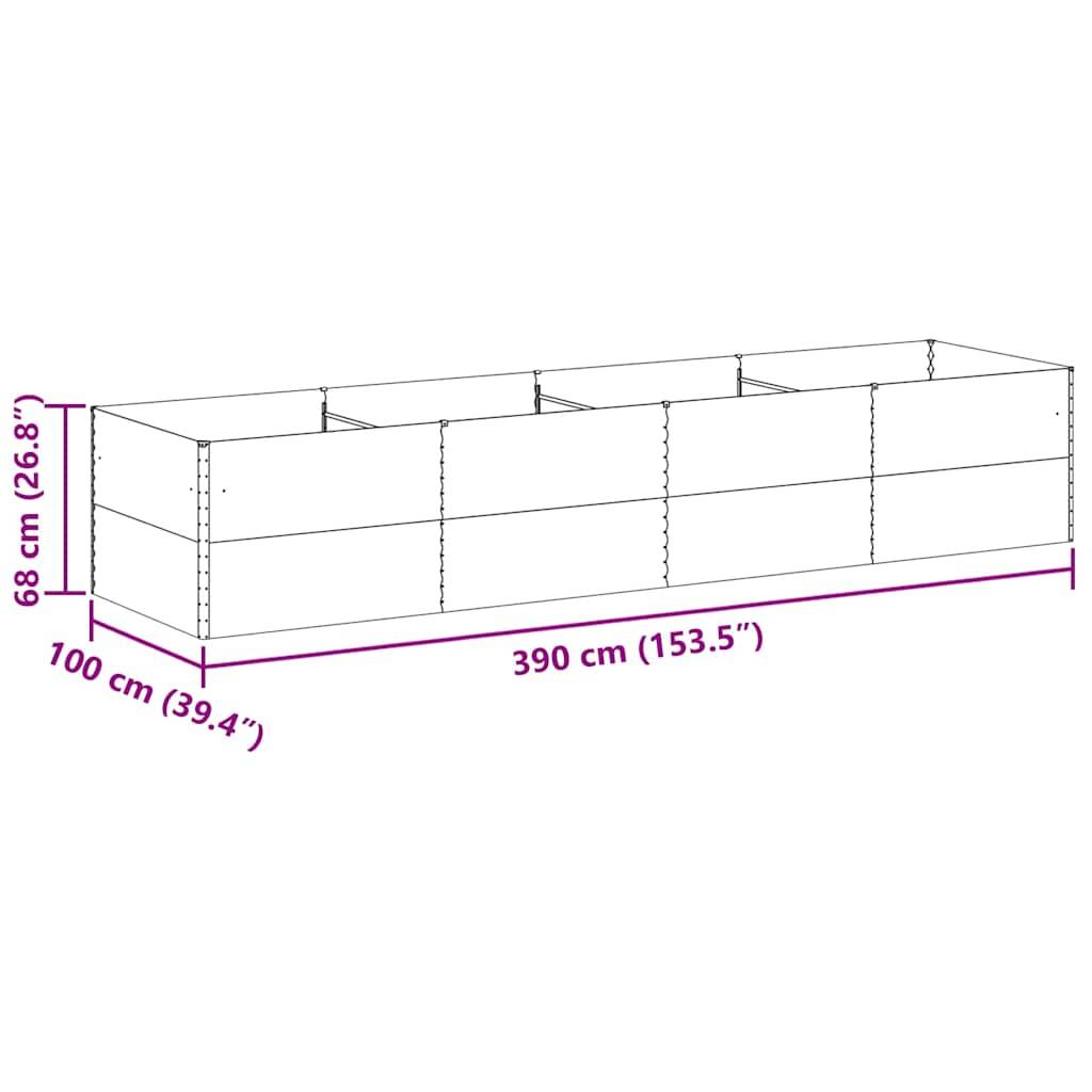 vidaXL Hochbeet Hellbraun 390 x 100 x 68 cm Verzinkter Stahl