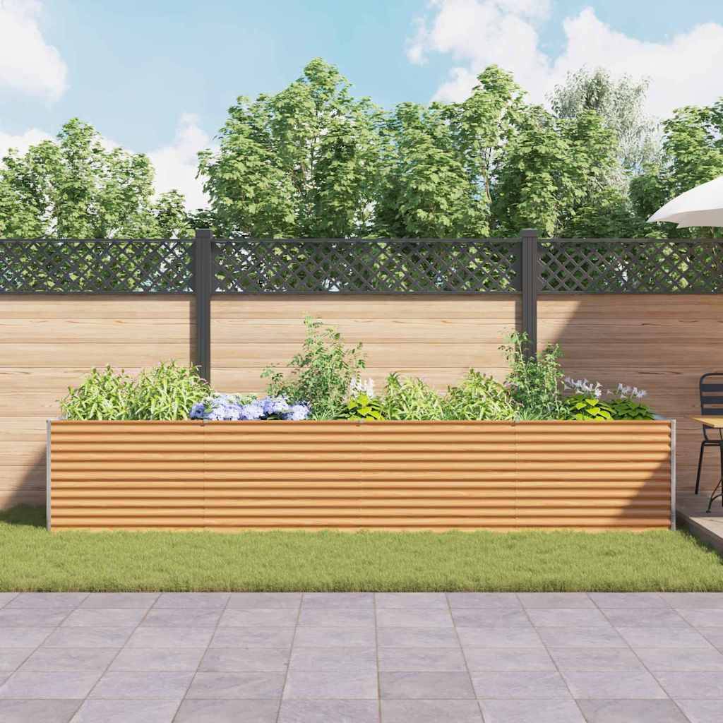 vidaXL Hochbeet Hellbraun 390 x 100 x 68 cm Verzinkter Stahl