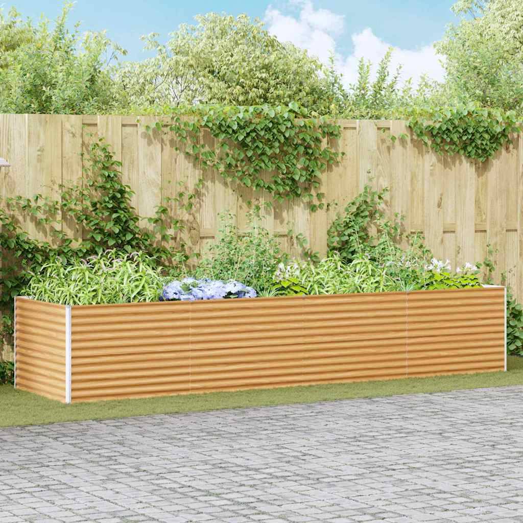 vidaXL Hochbeet Hellbraun 390 x 100 x 68 cm Verzinkter Stahl