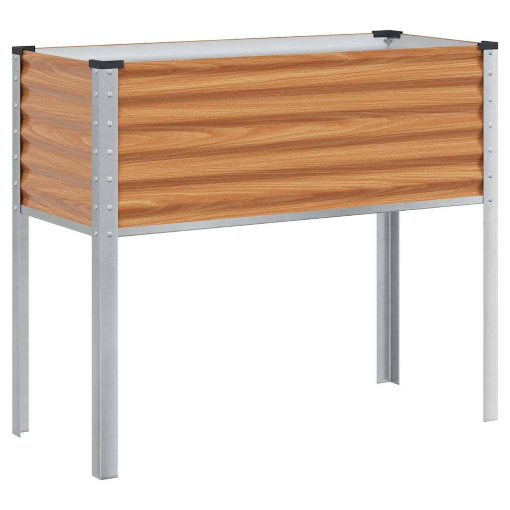 vidaXL Gartenblumentopf Hellbraun 100 x 45 x 90 cm Verzinkter Stahl