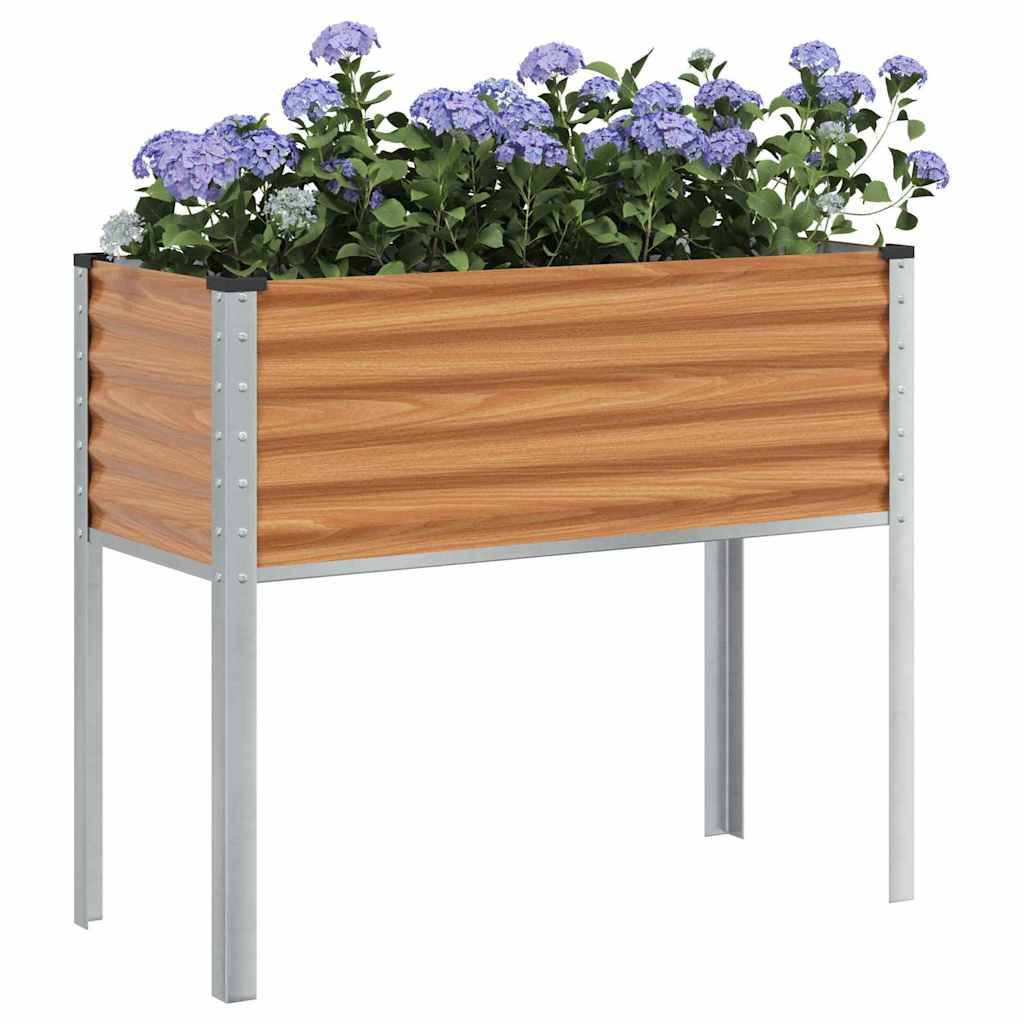 vidaXL Gartenblumentopf Hellbraun 100 x 45 x 90 cm Verzinkter Stahl