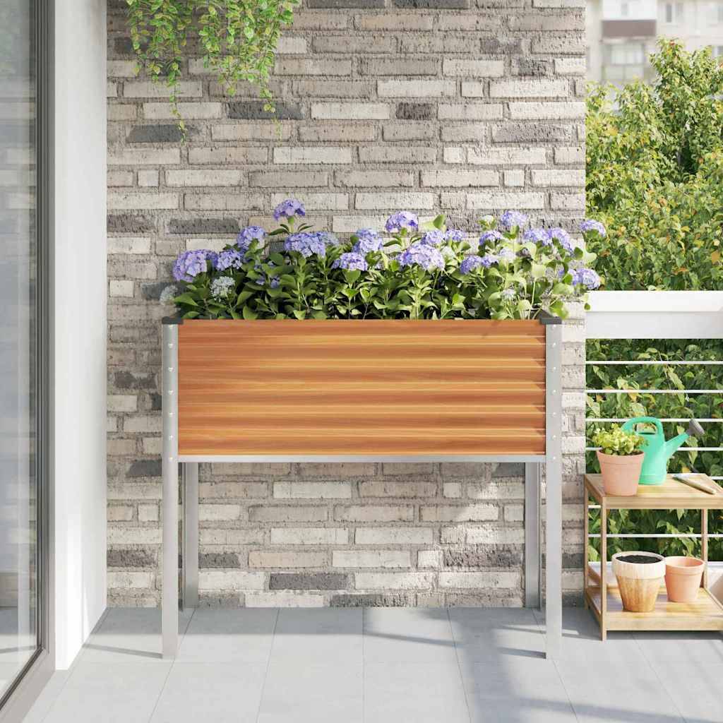 vidaXL Gartenblumentopf Hellbraun 100 x 45 x 90 cm Verzinkter Stahl