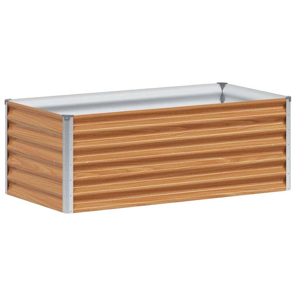 vidaXL Hochbeet Hellbraun 98 x 50 x 36 cm Verzinkter Stahl