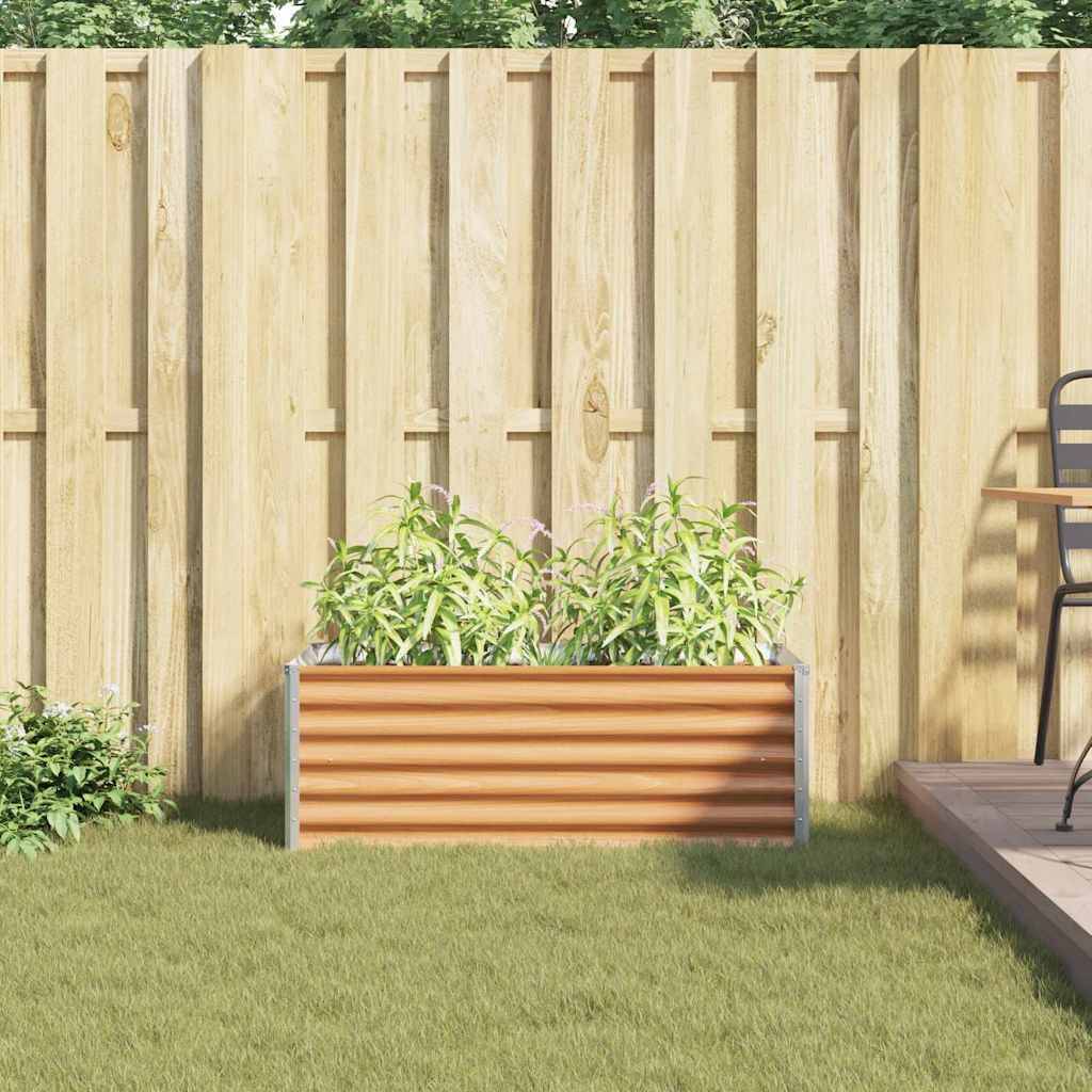 vidaXL Hochbeet Hellbraun 98 x 50 x 36 cm Verzinkter Stahl