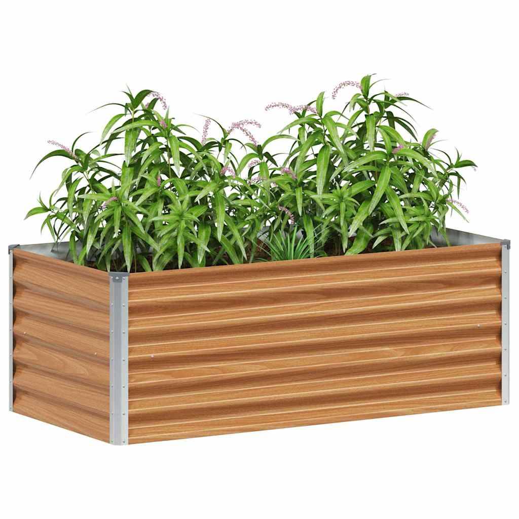vidaXL Hochbeet Hellbraun 98 x 50 x 36 cm Verzinkter Stahl