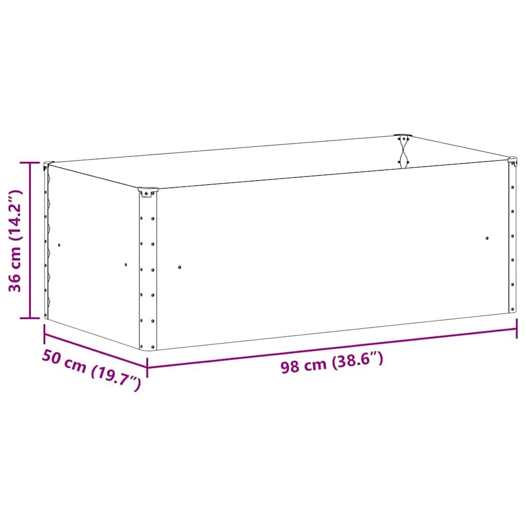 vidaXL Hochbeet Hellbraun 98 x 50 x 36 cm Verzinkter Stahl