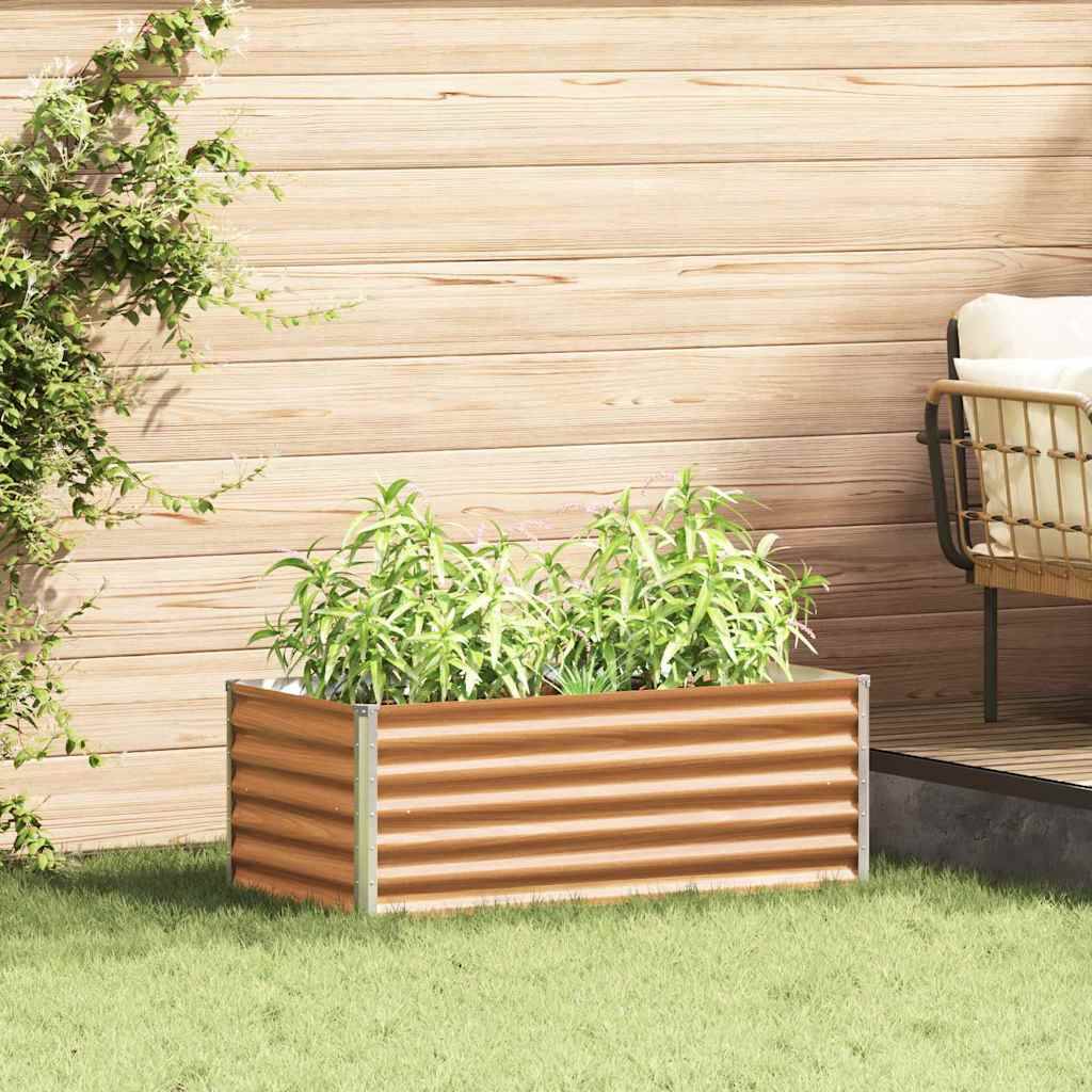 vidaXL Hochbeet Hellbraun 98 x 50 x 36 cm Verzinkter Stahl
