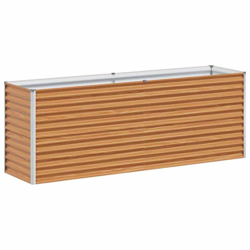 vidaXL Hochbeet Hellbraun 195 x 50 x 68 cm Verzinkter Stahl