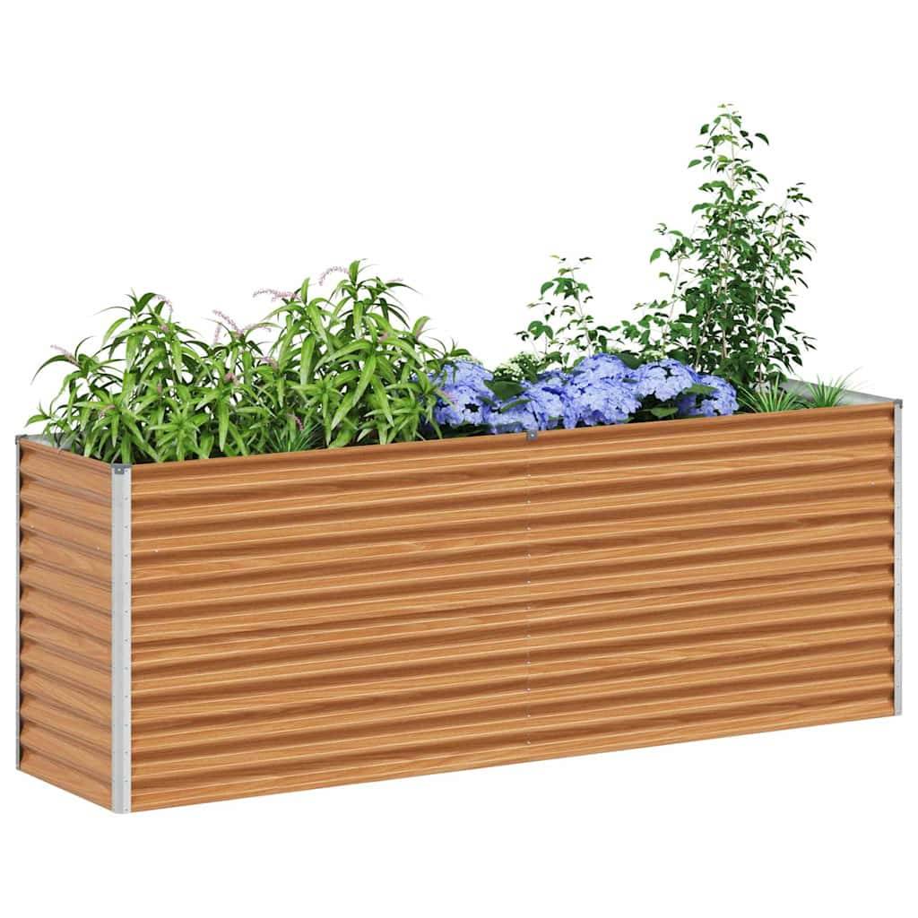 vidaXL Hochbeet Hellbraun 195 x 50 x 68 cm Verzinkter Stahl