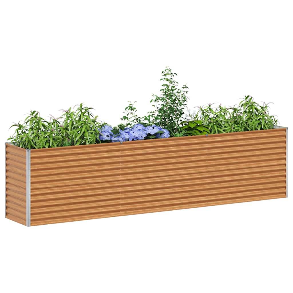 vidaXL Hochbeet Hellbraun 290 x 50 x 68 cm Verzinkter Stahl