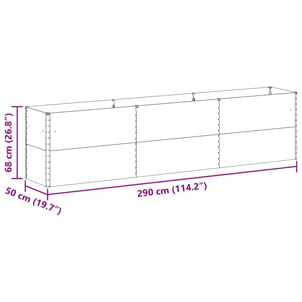 vidaXL Hochbeet Hellbraun 290 x 50 x 68 cm Verzinkter Stahl