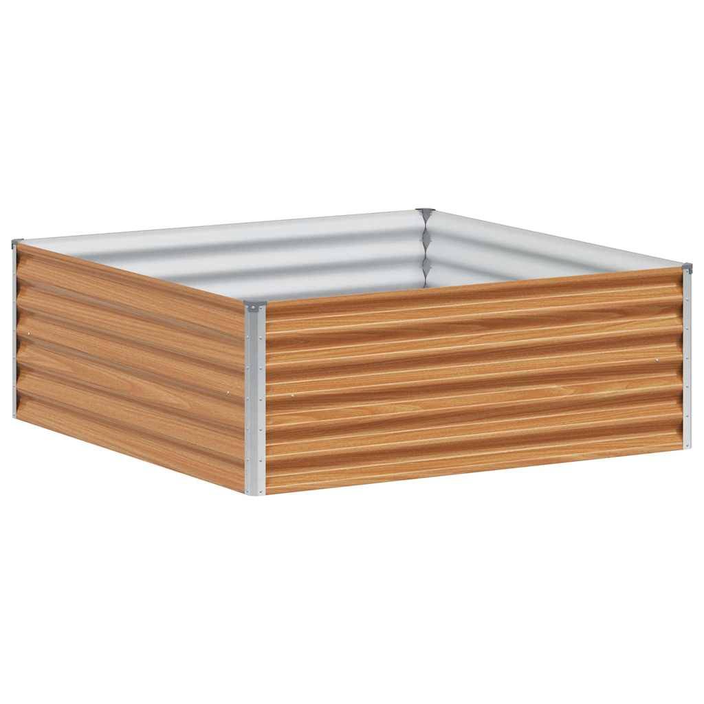 vidaXL Hochbeet Hellbraun 98 x 100 x 36 cm Verzinkter Stahl